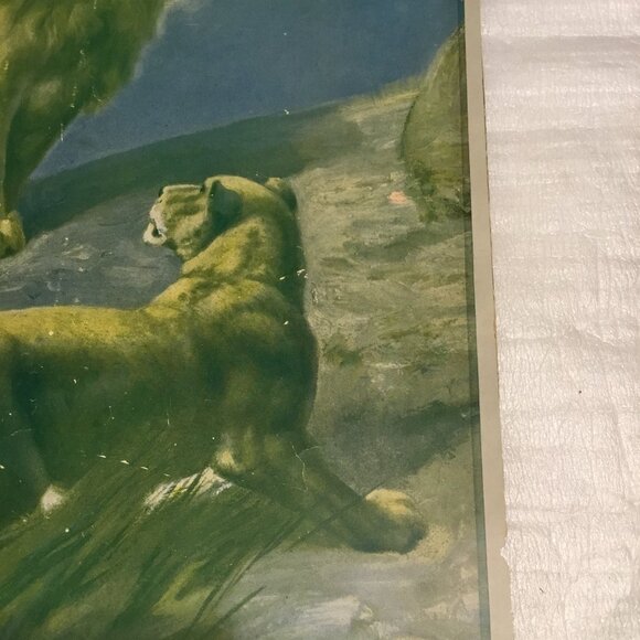 Very large, antique R. Atkinson Fox print (Elmer Lewis) "A Royal Pair" - Picture 7 of 16